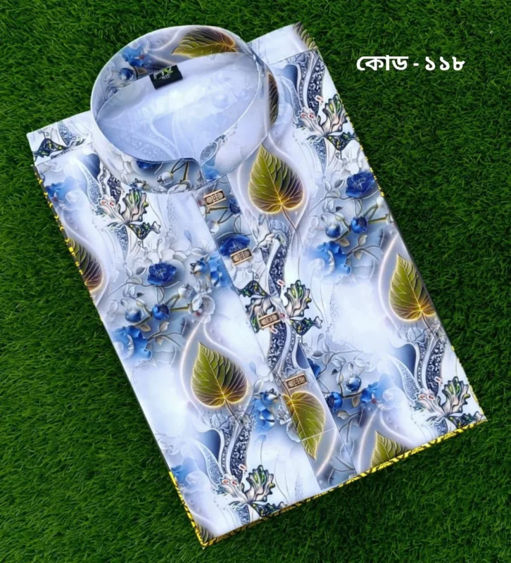 সাদার মধ্যে আকাশি কালার পাঞ্জাবি